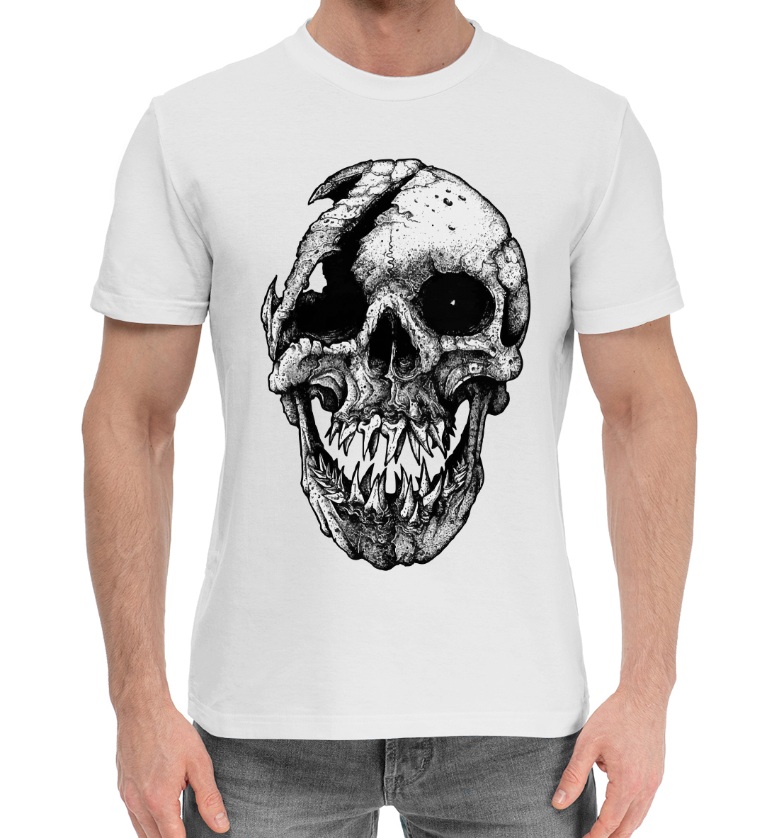 Мужская Хлопковая футболка с принтом Cool skull, артикул SKU-933123-hfu-2mp