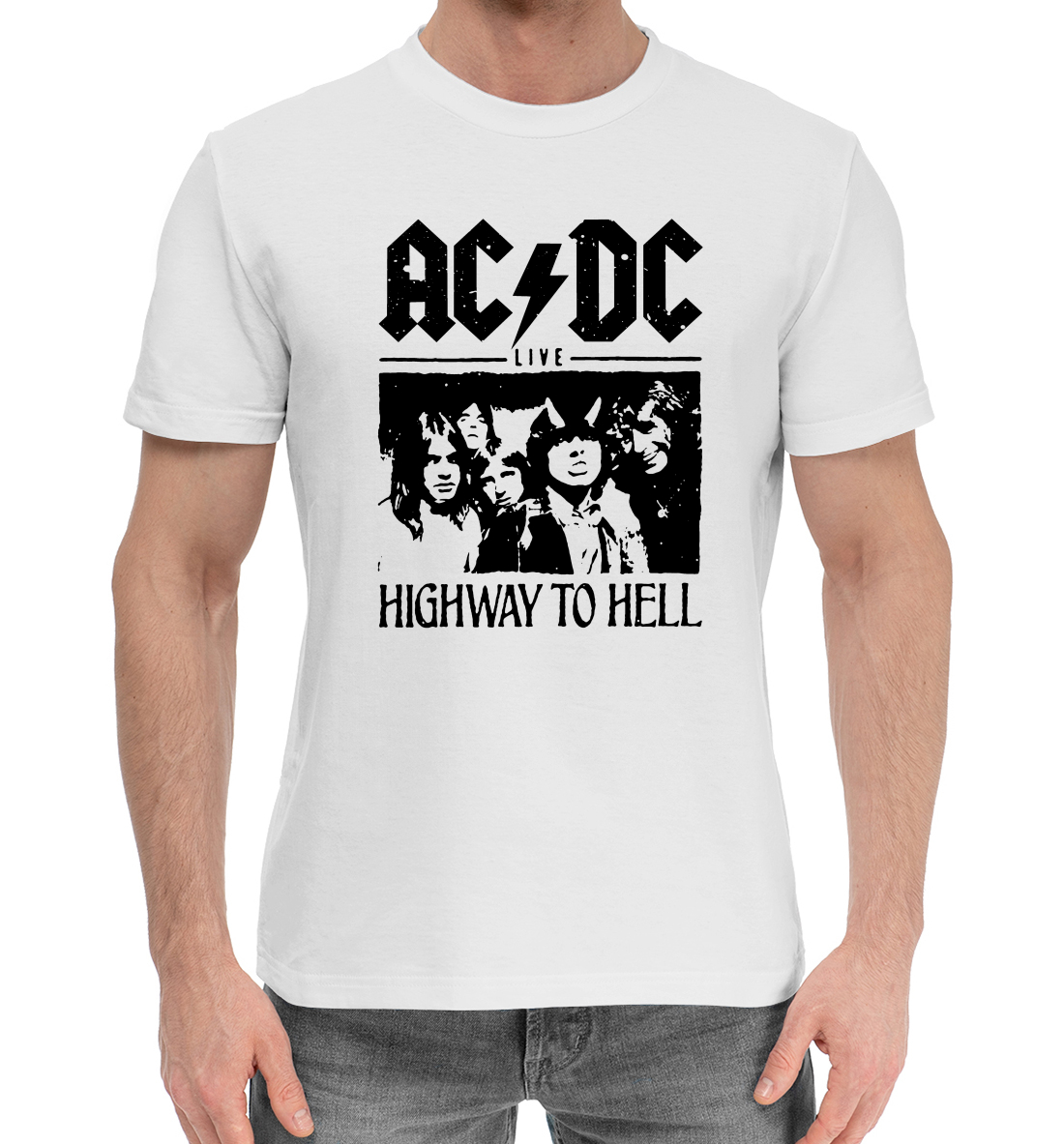 Женская хлопковая футболка с принтом AC/DC