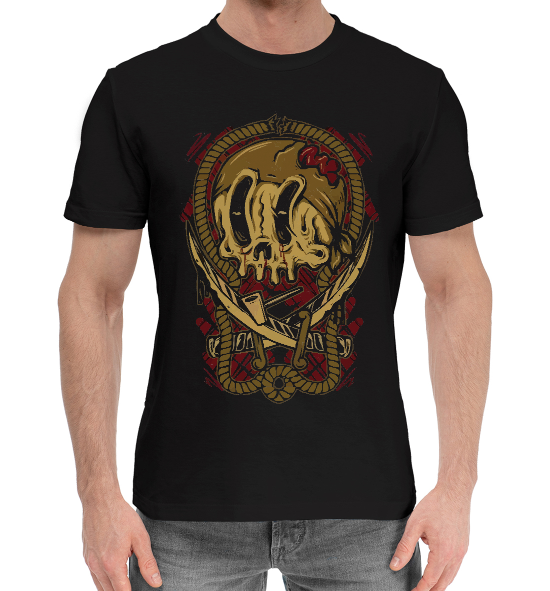 Мужская Хлопковая футболка с принтом Пиратское кредо, артикул SKU-450184-hfu-2mp