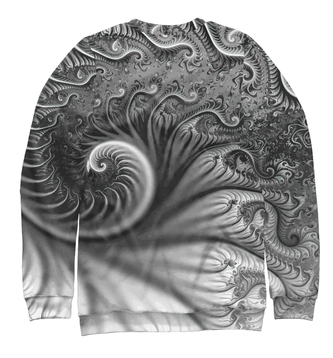 Мужской свитшот с принтом Floral 3D spiral / Vanguard  - фото 2-спина