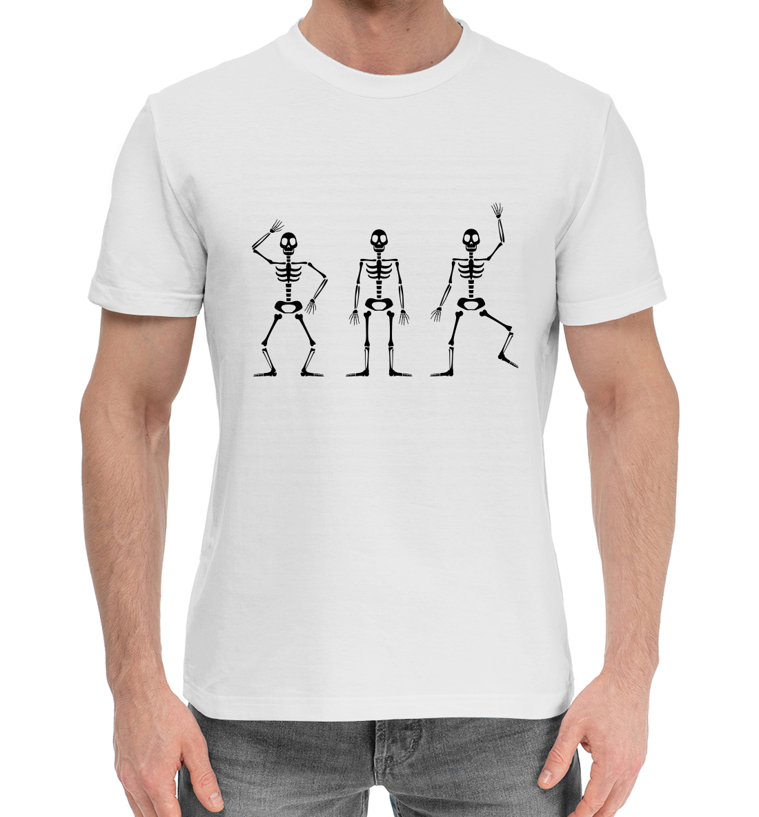 Мужская Хлопковая футболка с принтом Скелеты, артикул HAL-314866-hfu-2mp