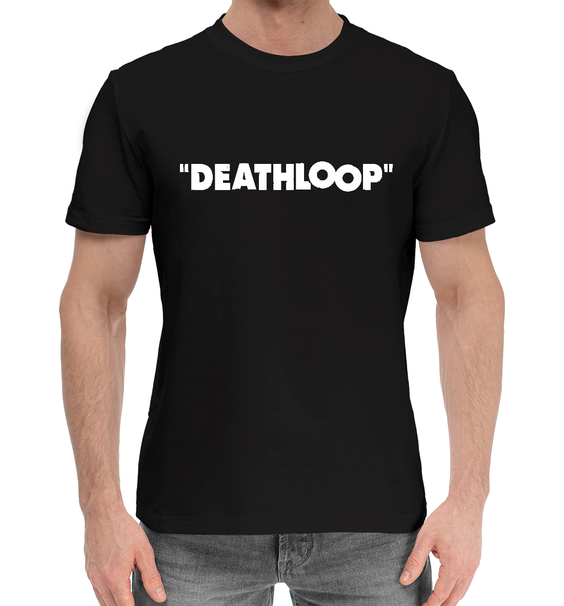 Мужская Хлопковая футболка с принтом Deathloop, артикул RPG-170425-hfu-2mp