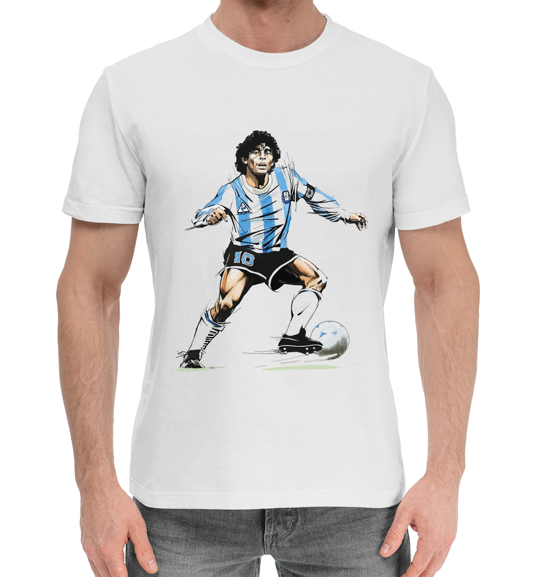 Мужская Хлопковая футболка Diego Maradona, артикул FLT-455635-hfu-2mp