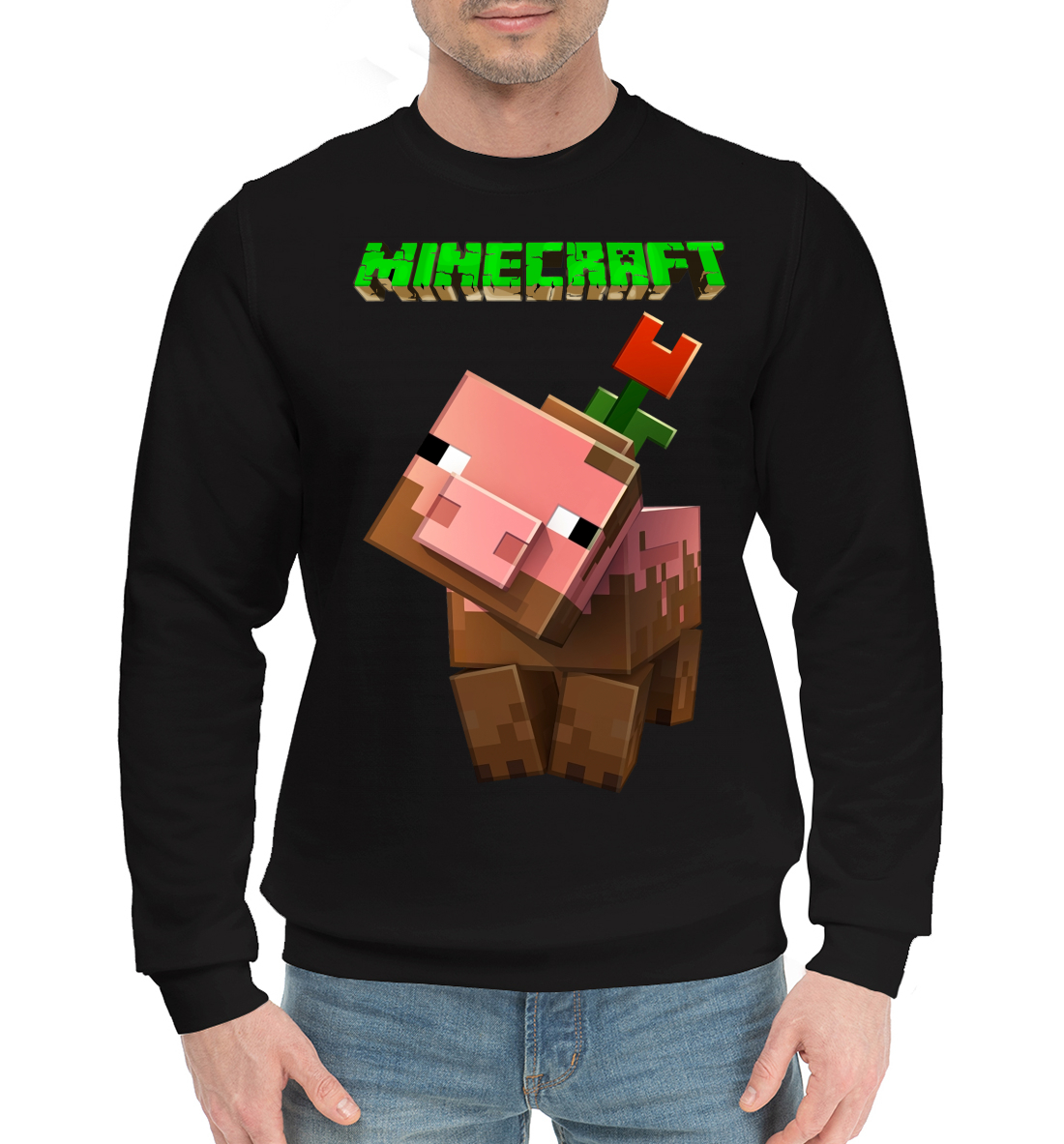 Мужской Хлопковый свитшот с принтом Minecraft, артикул MCR-955906-hsw-2mp