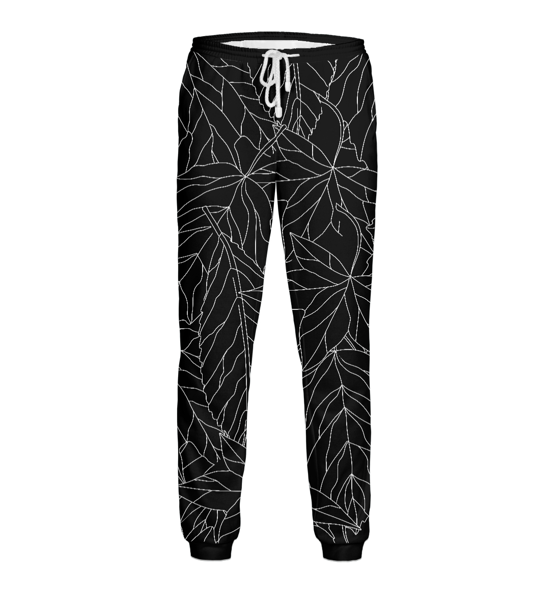 Женские спортивные штаны с принтом Черно-белая осень