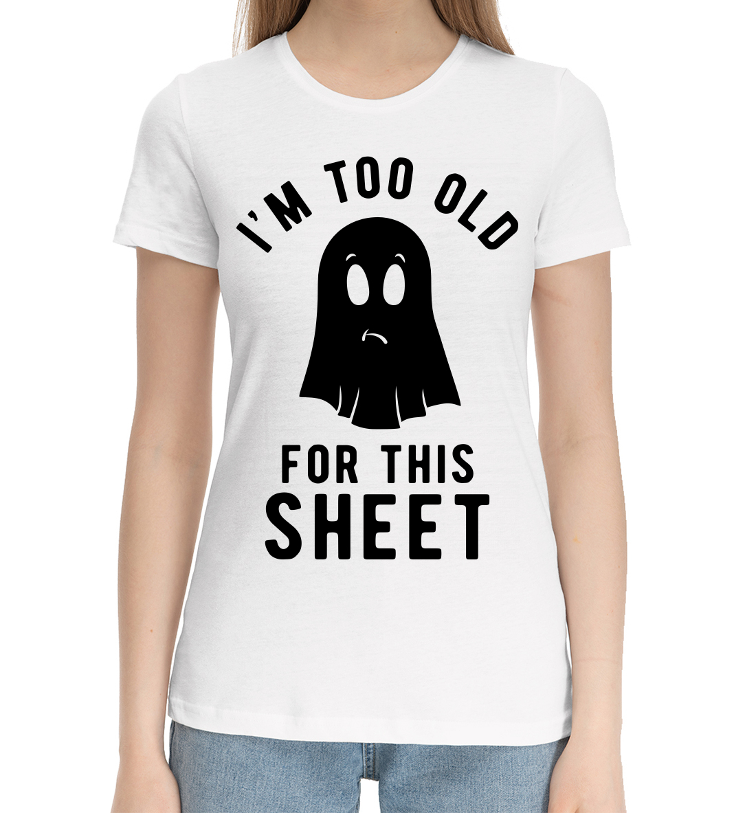 Женская Хлопковая футболка с принтом Хэллоуин, артикул HAL-442690-hfu-1mp