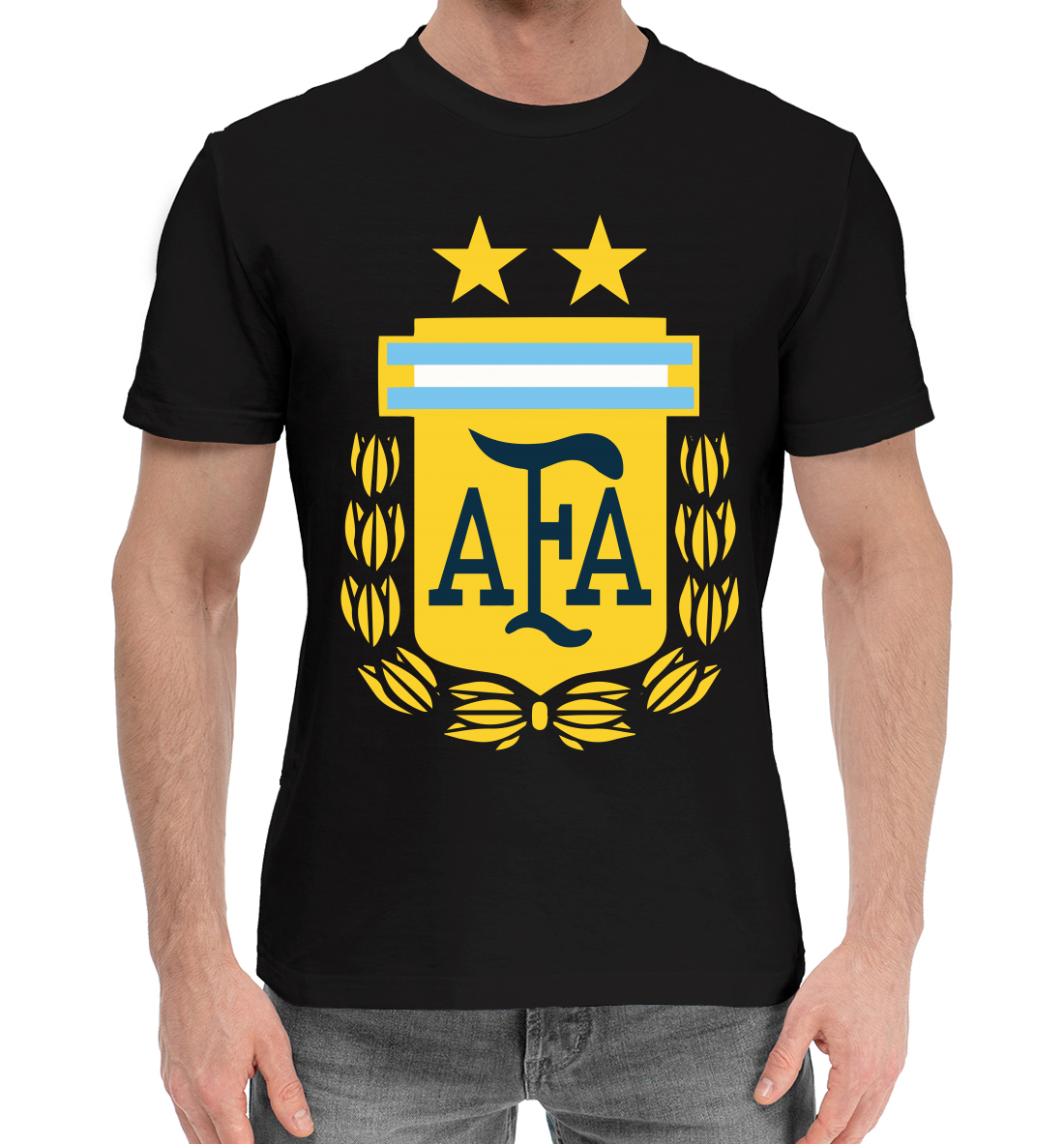Мужская Хлопковая футболка Сборная Аргентины, артикул SAN-926776-hfu-2mp