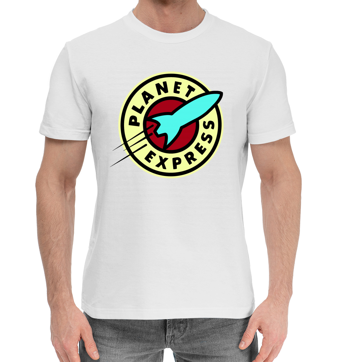 Мужская Хлопковая футболка с принтом Futurama, артикул FUT-857567-hfu-2mp