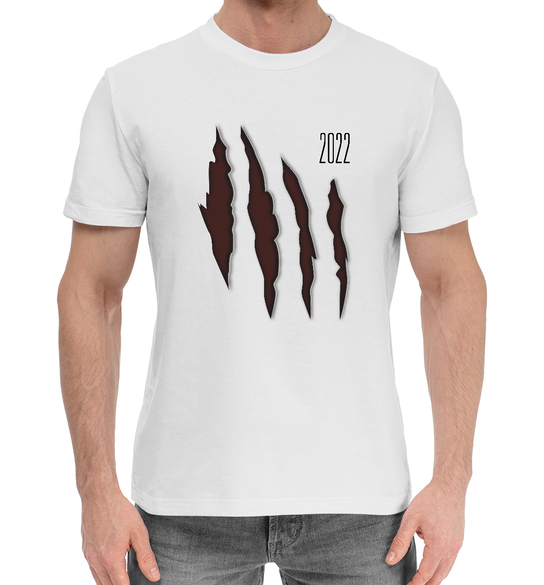 Мужская Хлопковая футболка с принтом Год тигра 2022, артикул N22-710326-hfu-2mp