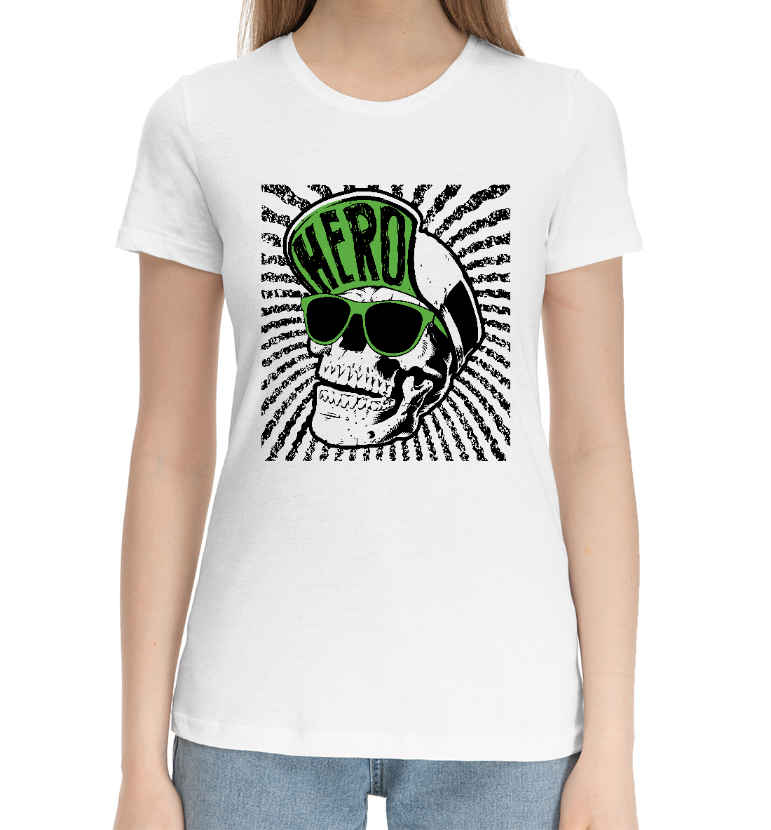 Женская Хлопковая футболка с принтом Hero, артикул SKU-634182-hfu-1mp
