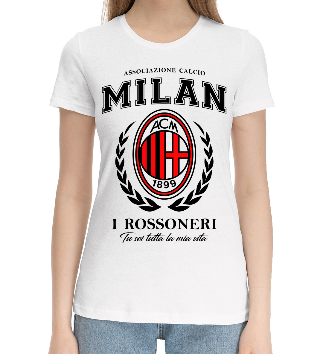 Женская Хлопковая футболка Милан, артикул ACM-639533-hfu-1mp