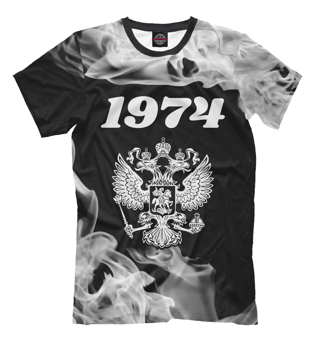 Мужская футболка с принтом 1974 - Герб РФ