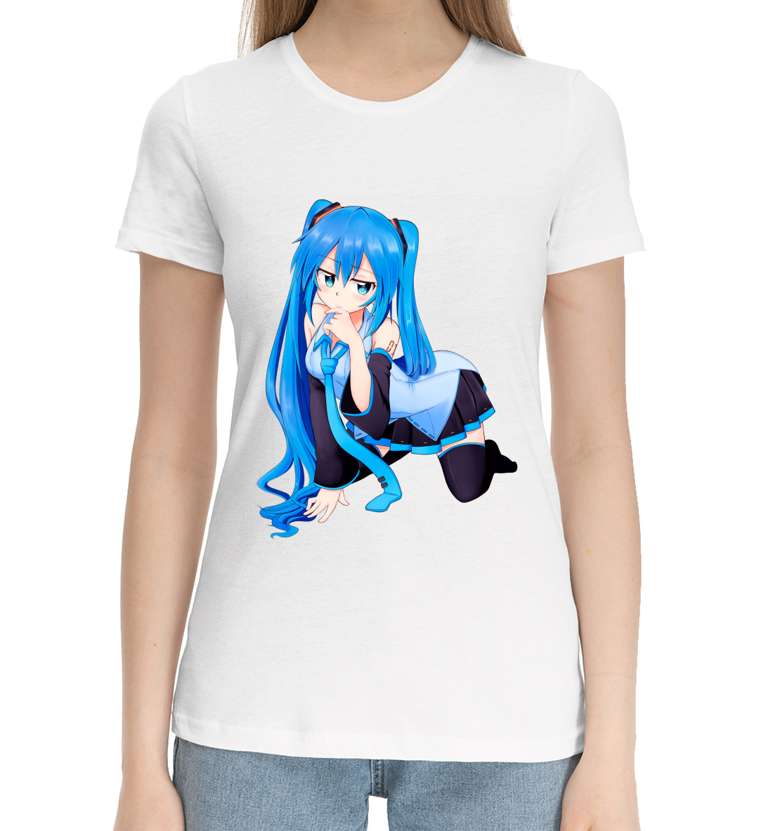 Женская Хлопковая футболка с принтом Hatsune Miku: Project DIVA, артикул ANR-471692-hfu-1mp