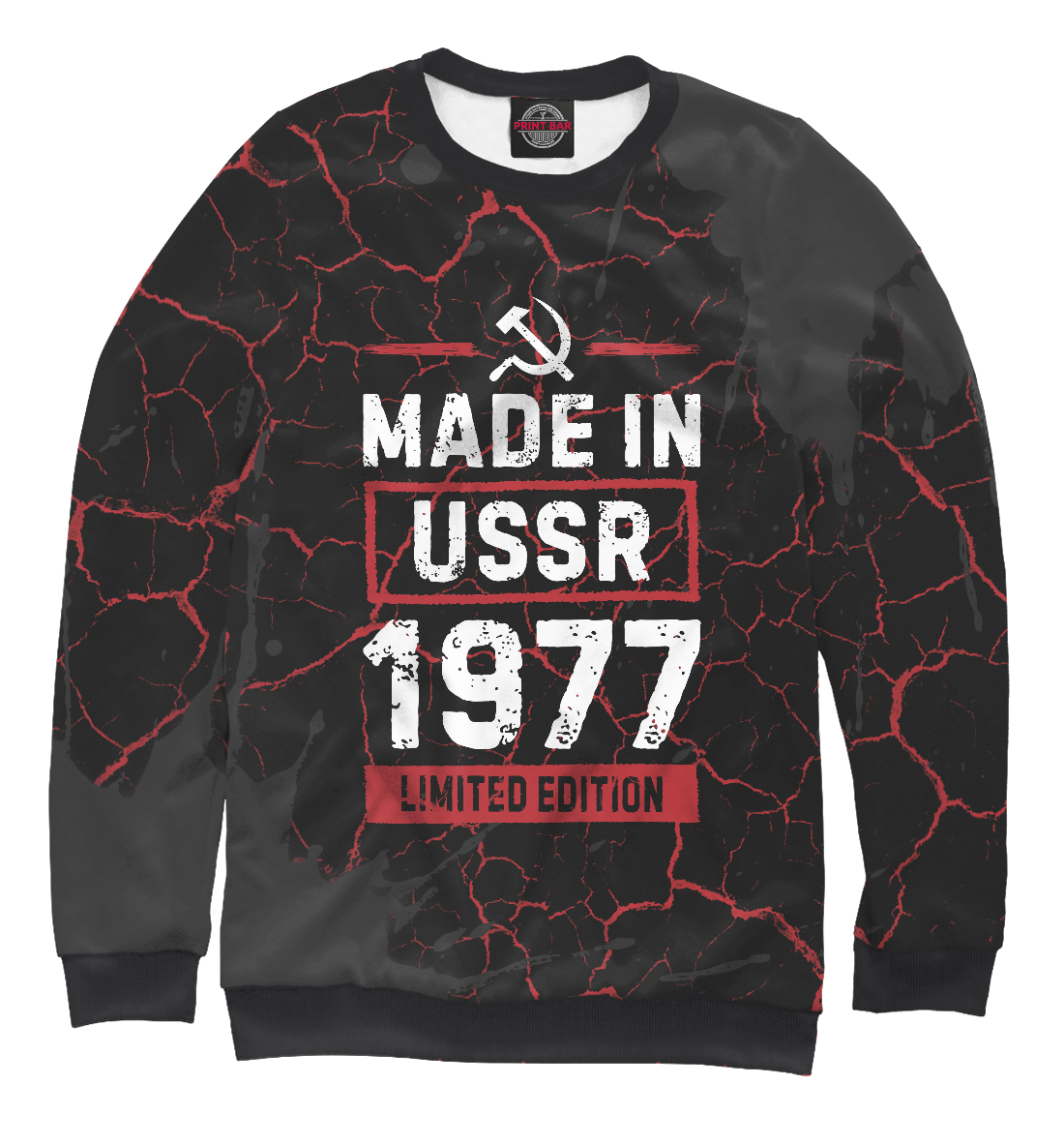 Мужской свитшот с принтом Made In 1977 USSR