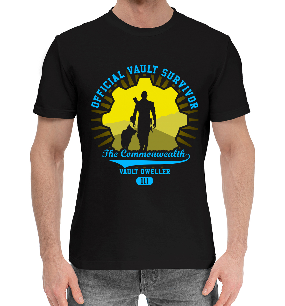 Мужская Хлопковая футболка с принтом Fallout, артикул FOT-528466-hfu-2mp
