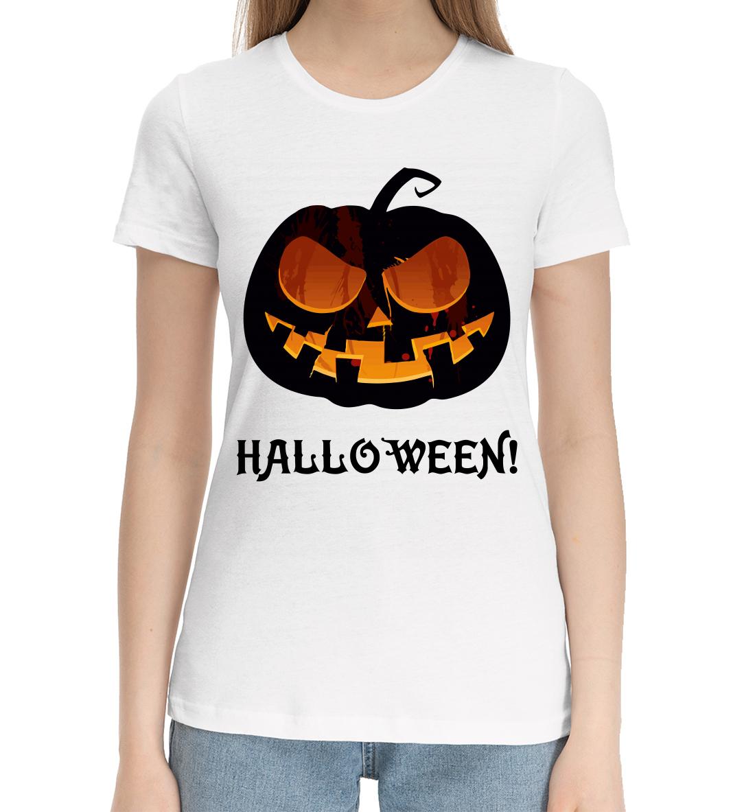Женская Хлопковая футболка с принтом Pumpkin, артикул HAL-388673-hfu-1mp