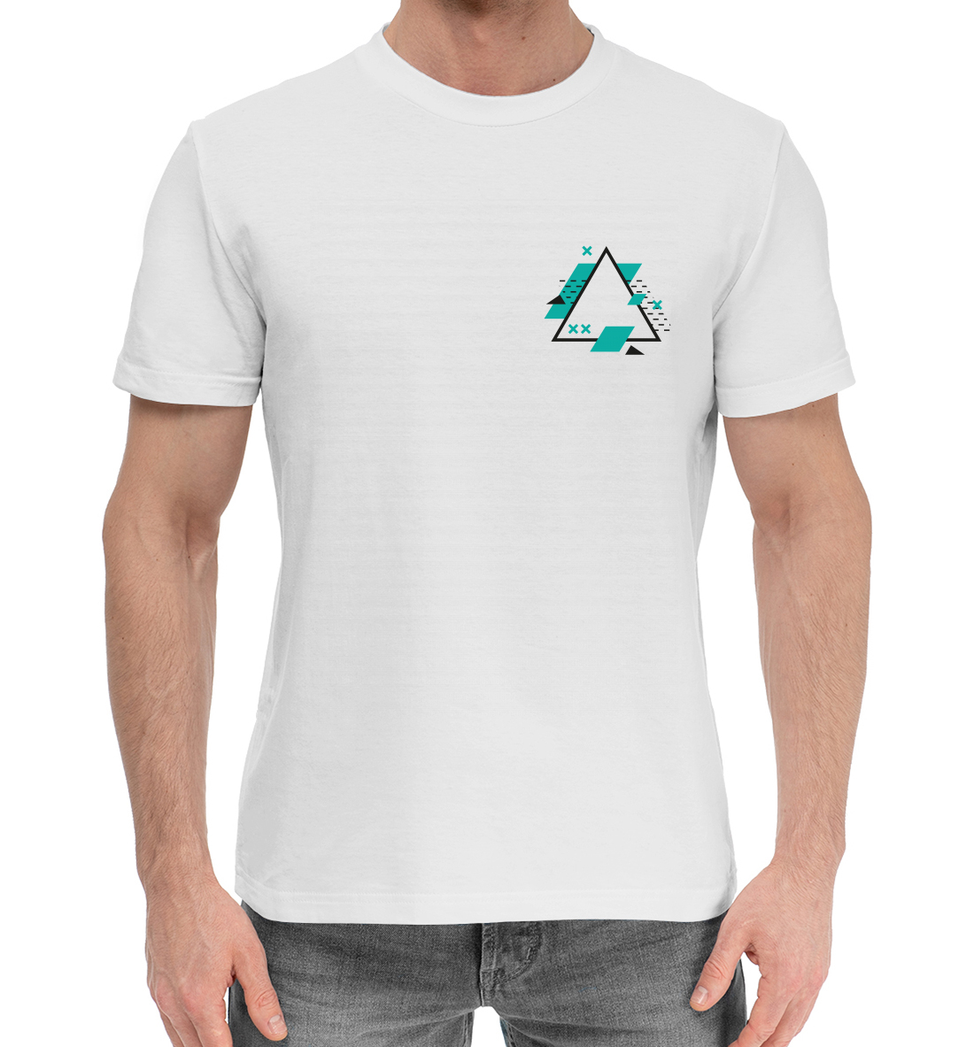 Мужская хлопковая футболка с принтом Geometry