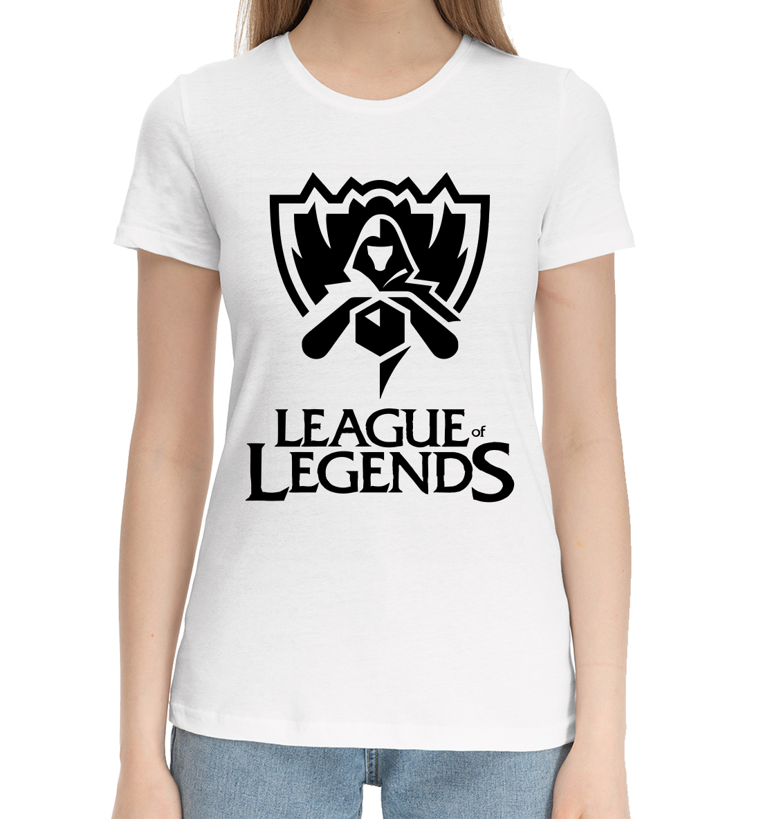 Женская Хлопковая футболка с принтом League of Legends, артикул LOL-659102-hfu-1mp
