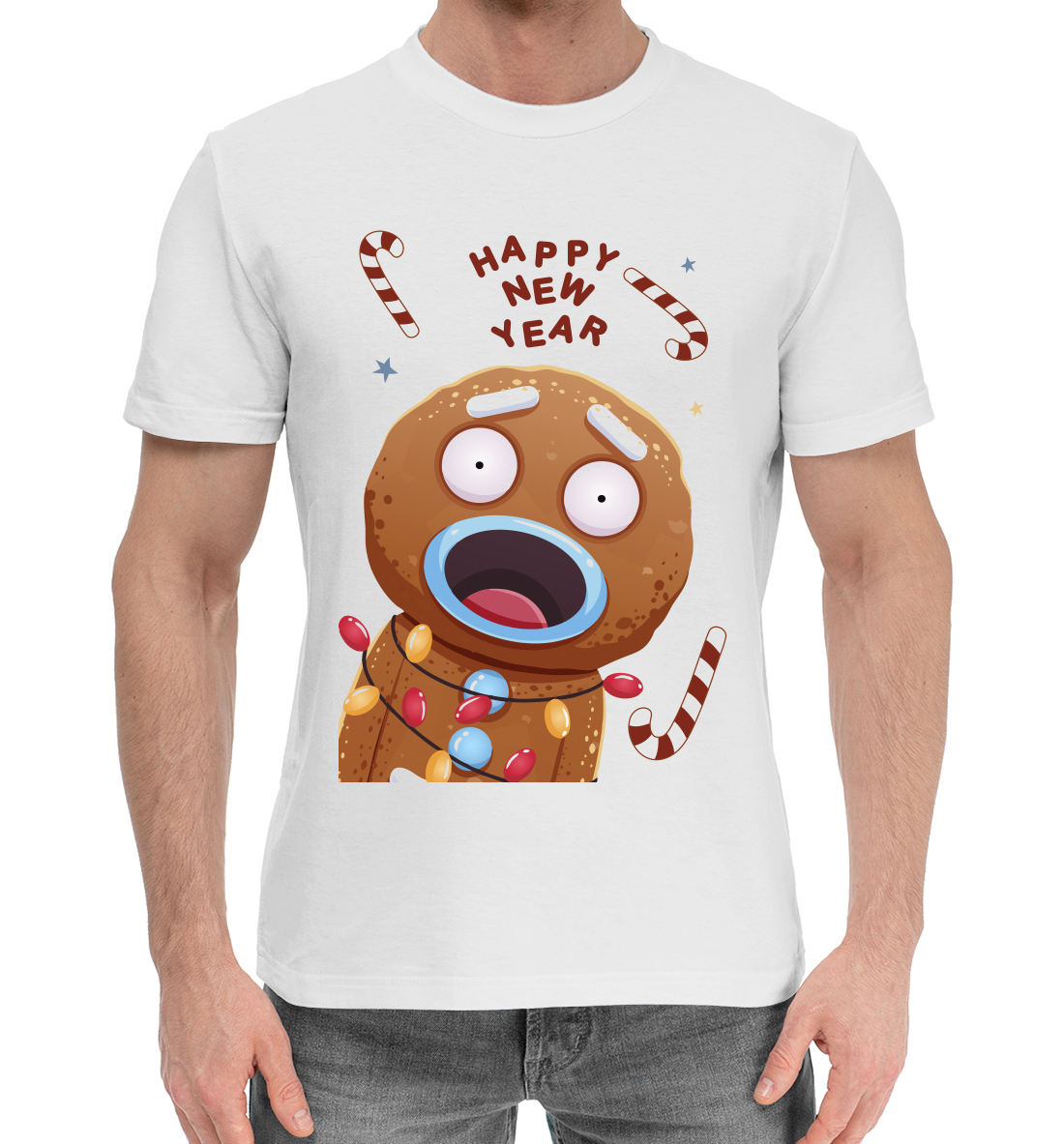 Мужская Хлопковая футболка с принтом Happy New Year, артикул NG3-837015-hfu-2mp