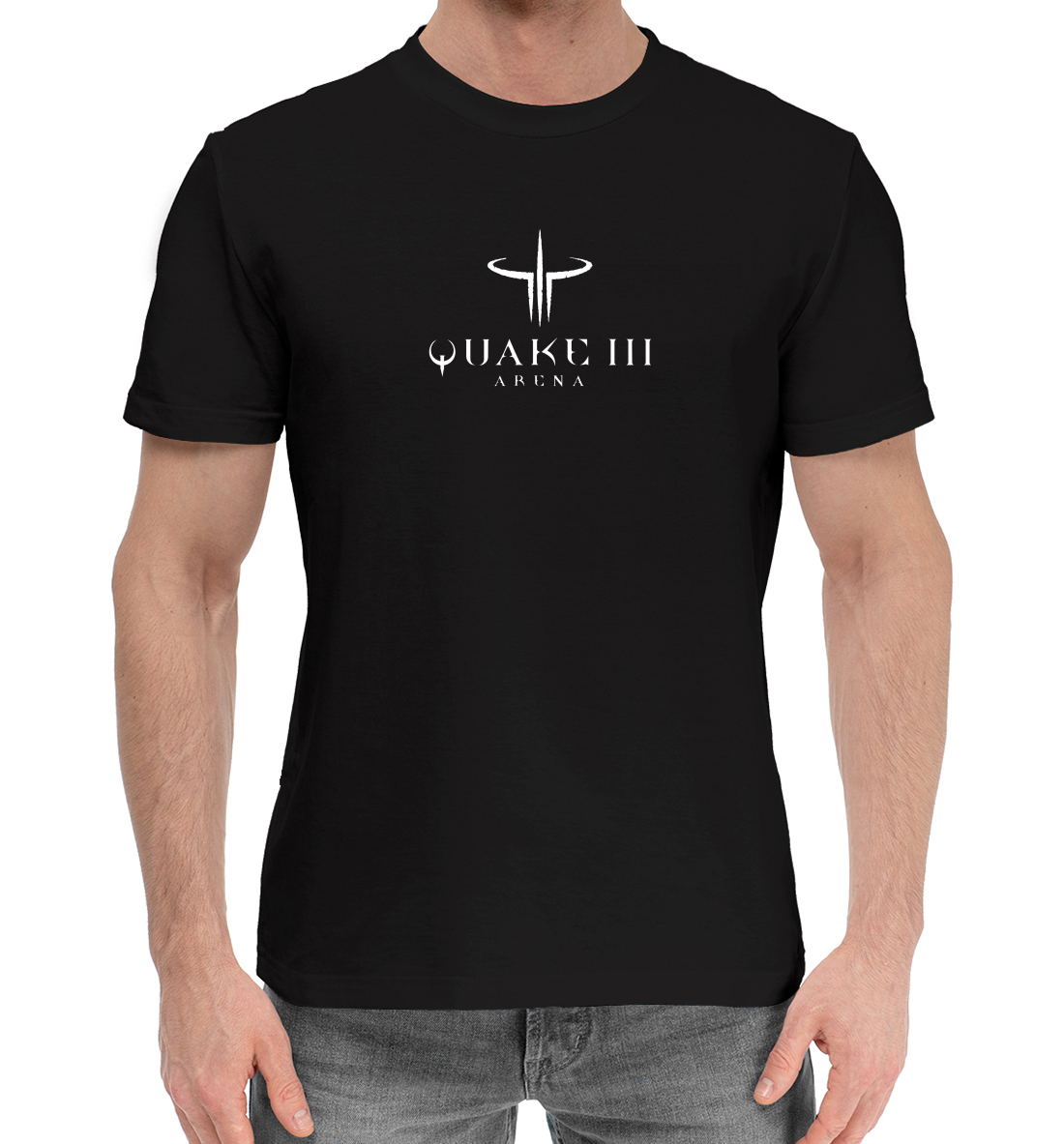 Мужская Хлопковая футболка с принтом Quake 3 Arena, артикул RPG-681905-hfu-2mp