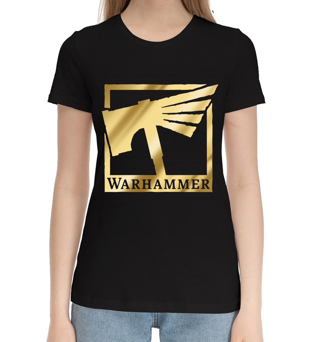 Женская Хлопковая футболка с принтом Warhammer, артикул WHR-797760-hfu-1mp