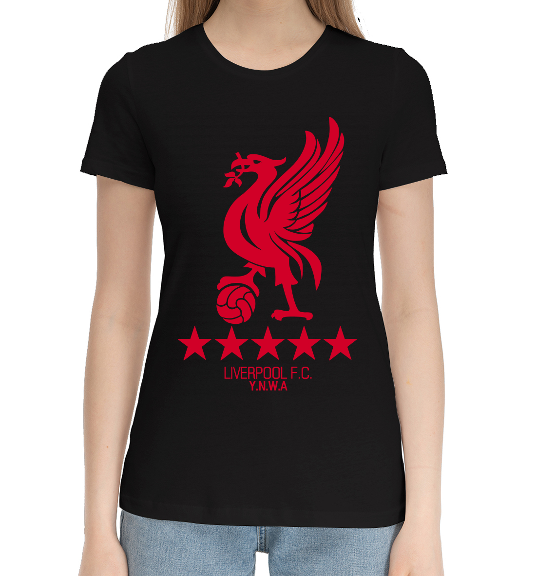 Женская Хлопковая футболка Liverpool, артикул LVP-350833-hfu-1mp