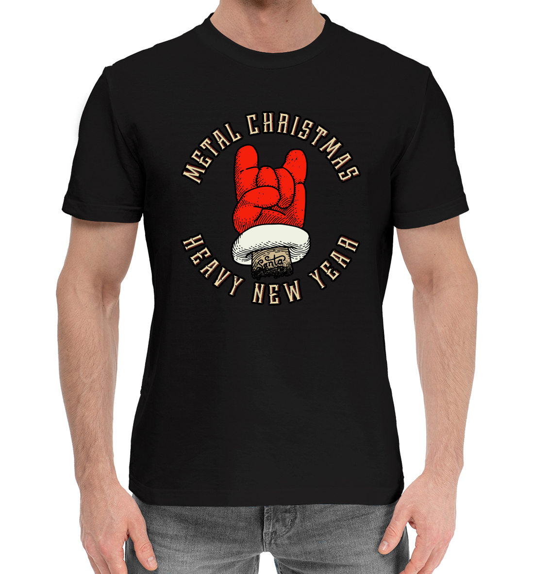 Мужская Хлопковая футболка с принтом Heavy New Year, артикул NOV-956312-hfu-2mp