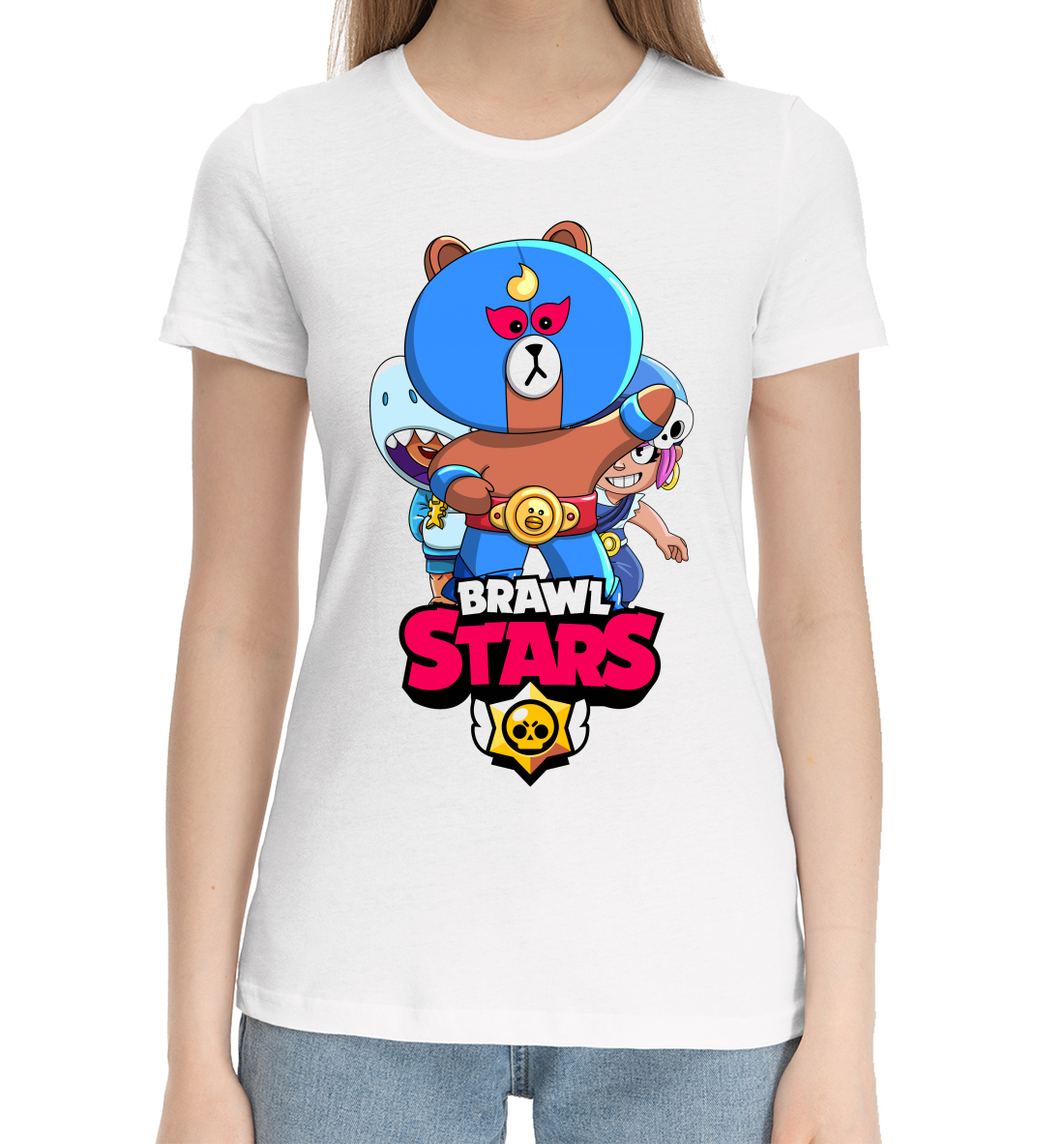 Женская Хлопковая футболка с принтом Brawl Stars, El Brown, артикул CLH-735880-hfu-1mp