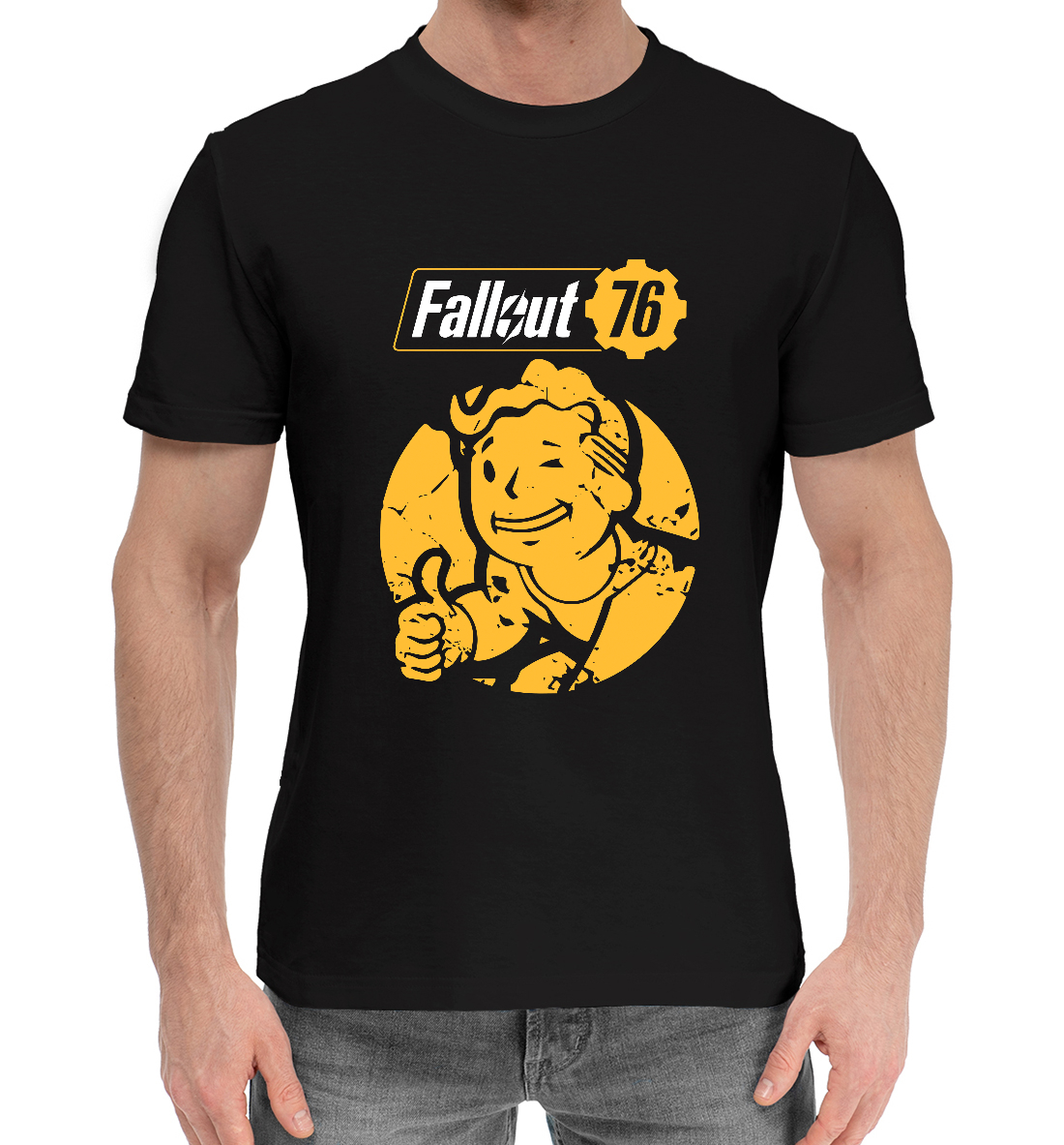 Мужская Хлопковая футболка с принтом Fallout, артикул FOT-727792-hfu-2mp