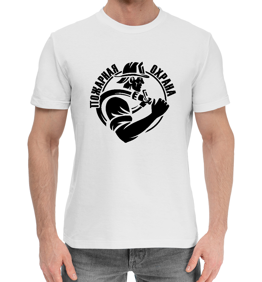 Мужская Хлопковая футболка с принтом МЧС РОССИИ, артикул MCS-238224-hfu-2mp