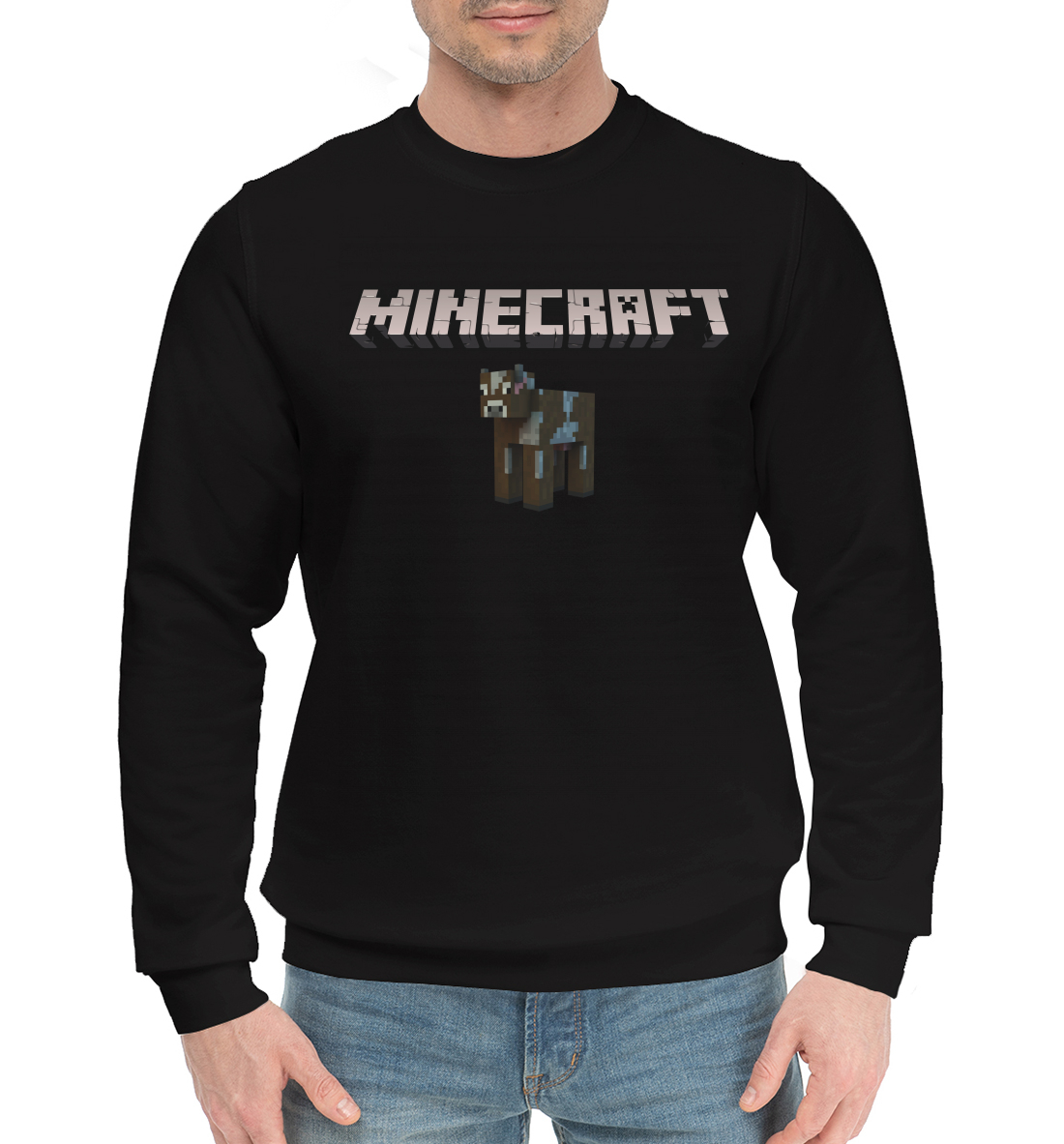 Мужской Хлопковый свитшот с принтом Minecraft, артикул MCR-738898-hsw-2mp