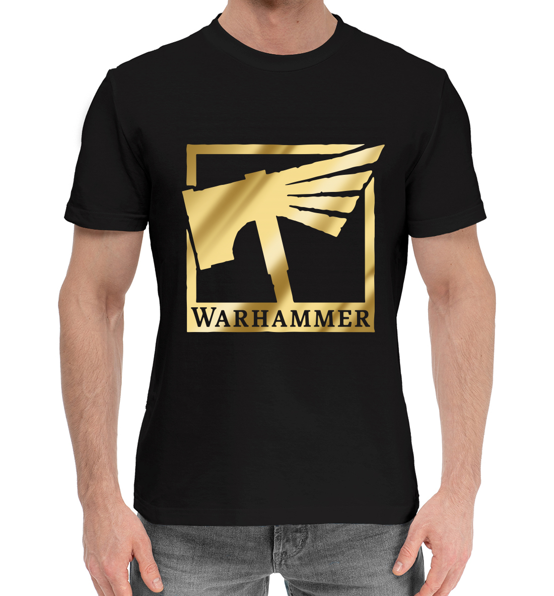 Мужская Хлопковая футболка с принтом Warhammer, артикул WHR-797760-hfu-2mp