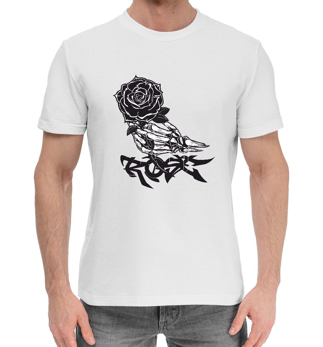 Мужская Хлопковая футболка с принтом Роза, артикул CVE-716704-hfu-2mp