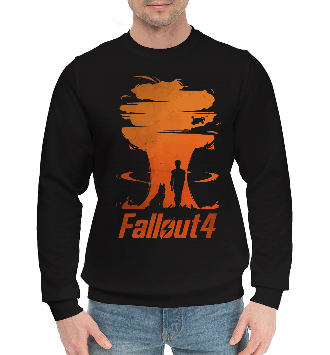 Мужской Хлопковый свитшот с принтом Fallout 4, артикул FOT-403353-hsw-2mp