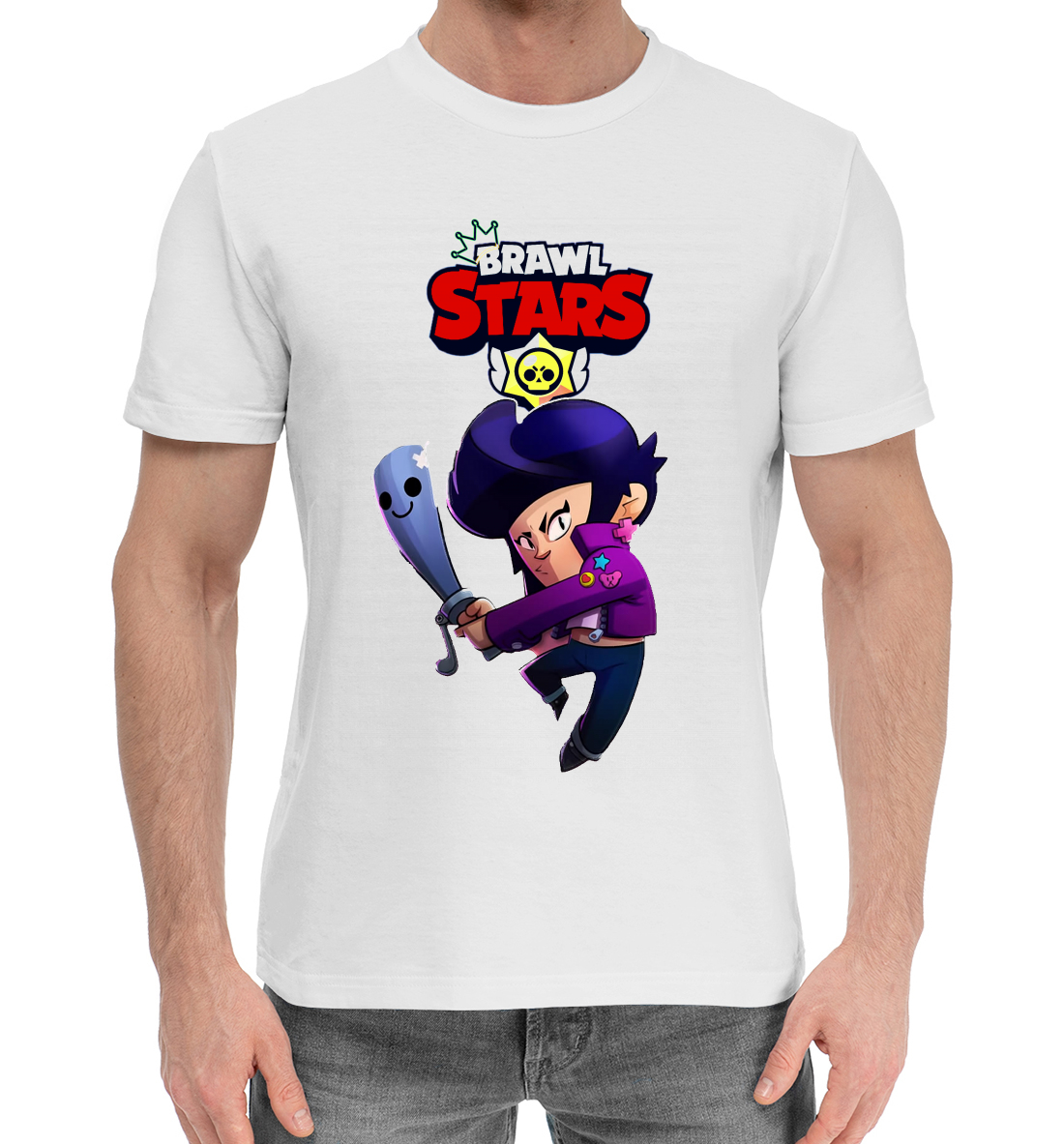 Мужская Хлопковая футболка с принтом Brawl Stars, артикул CLH-326848-hfu-2mp