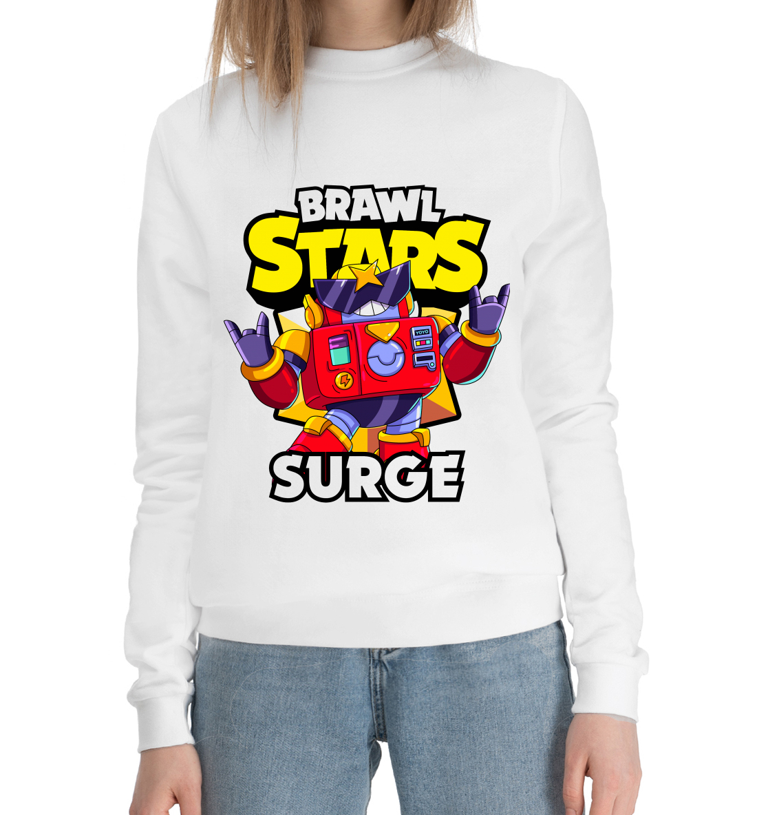 Женский Хлопковый свитшот с принтом Brawl Stars, Surge, артикул CLH-418828-hsw-1mp