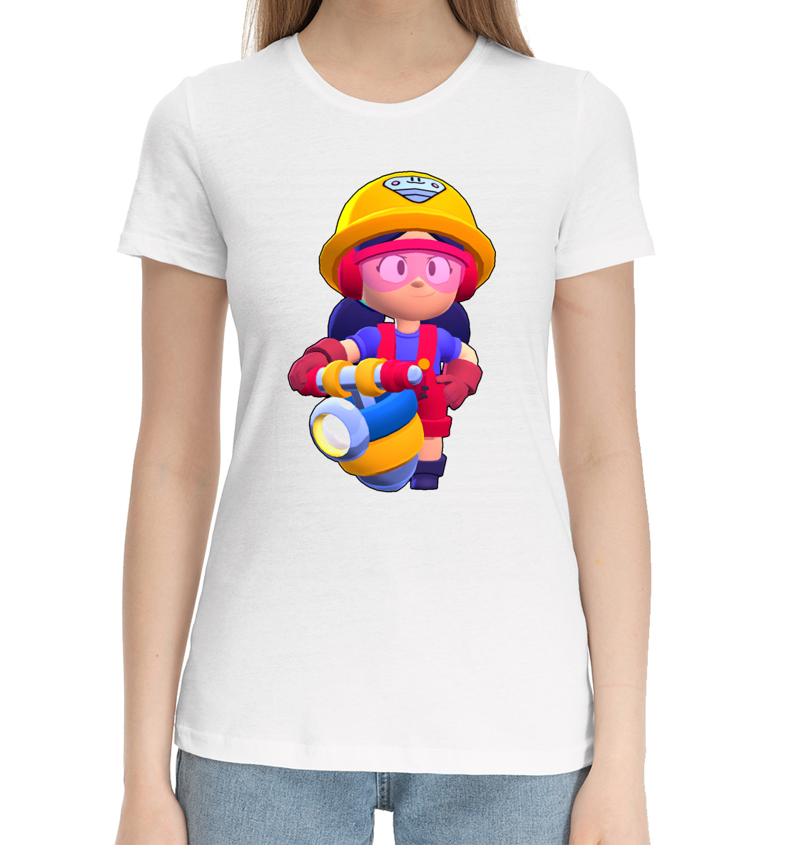 Женская Хлопковая футболка с принтом Brawl Stars, артикул CLH-815439-hfu-1mp