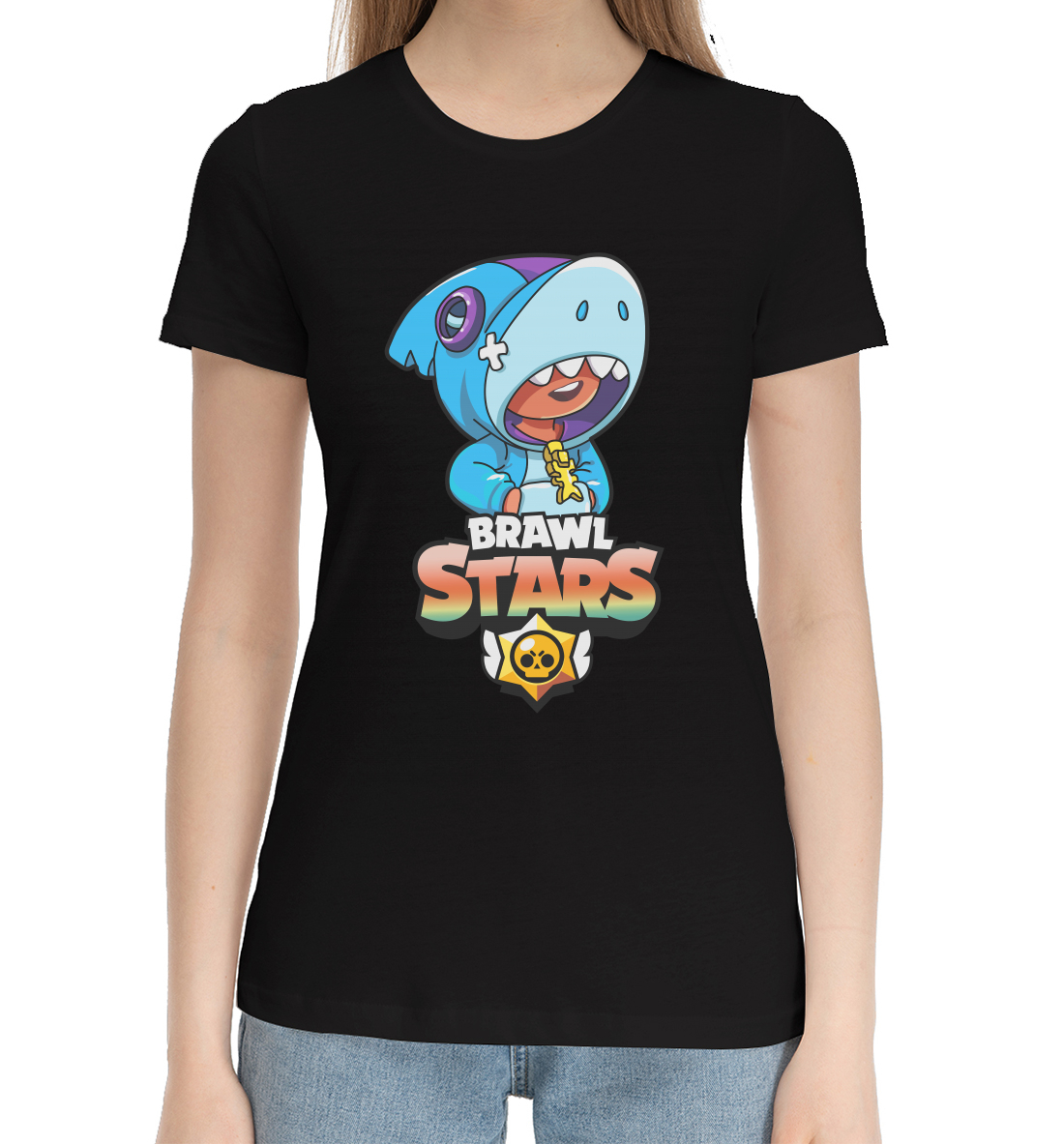 Женская Хлопковая футболка с принтом Brawl Stars, артикул CLH-969058-hfu-1mp