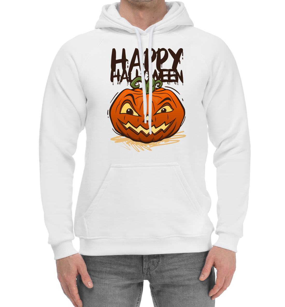 Мужской Хлопковый худи с принтом Halloween, артикул HAL-473130-hhu-2mp