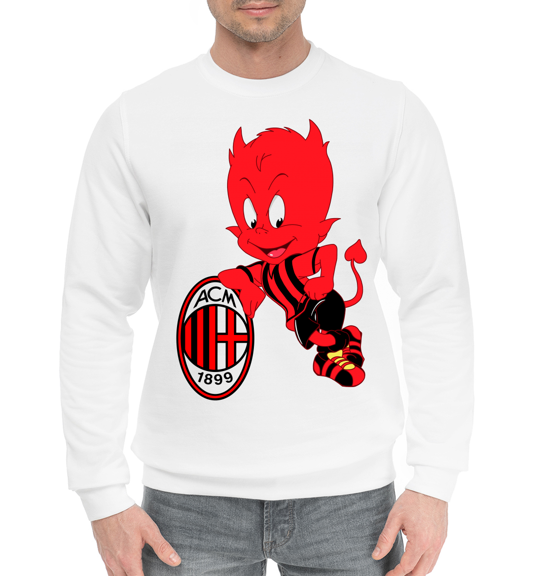 Женский хлопковый свитшот с принтом AC Milan