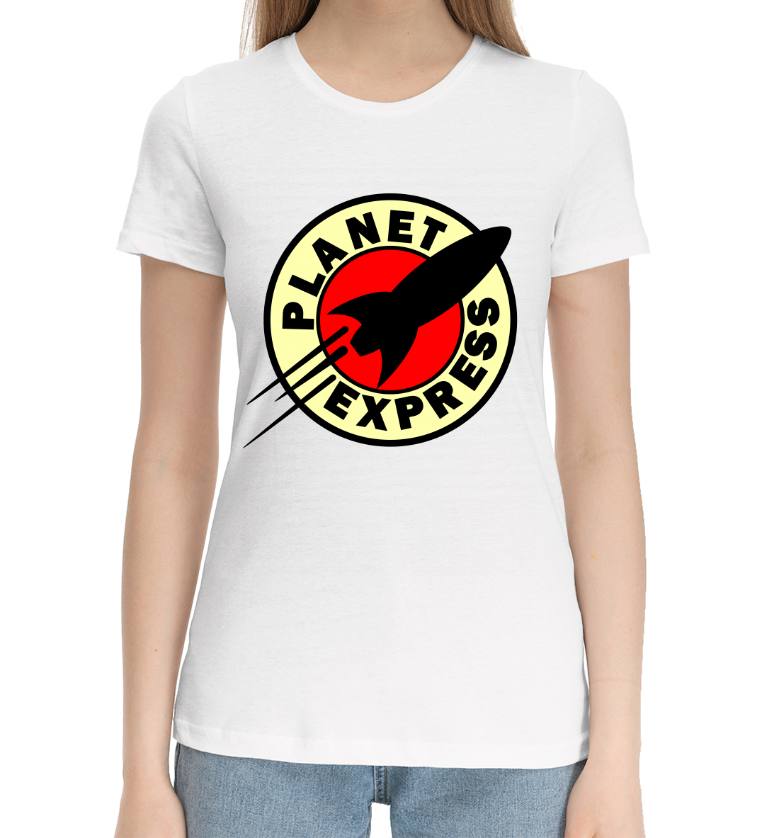 Женская Хлопковая футболка с принтом Futurama, артикул FUT-824745-hfu-1mp