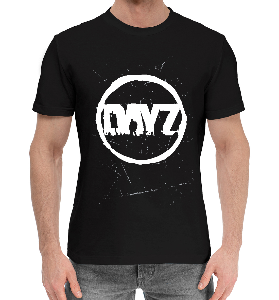 Мужская Хлопковая футболка с принтом DayZ / Минимал, артикул RPG-724860-hfu-2mp