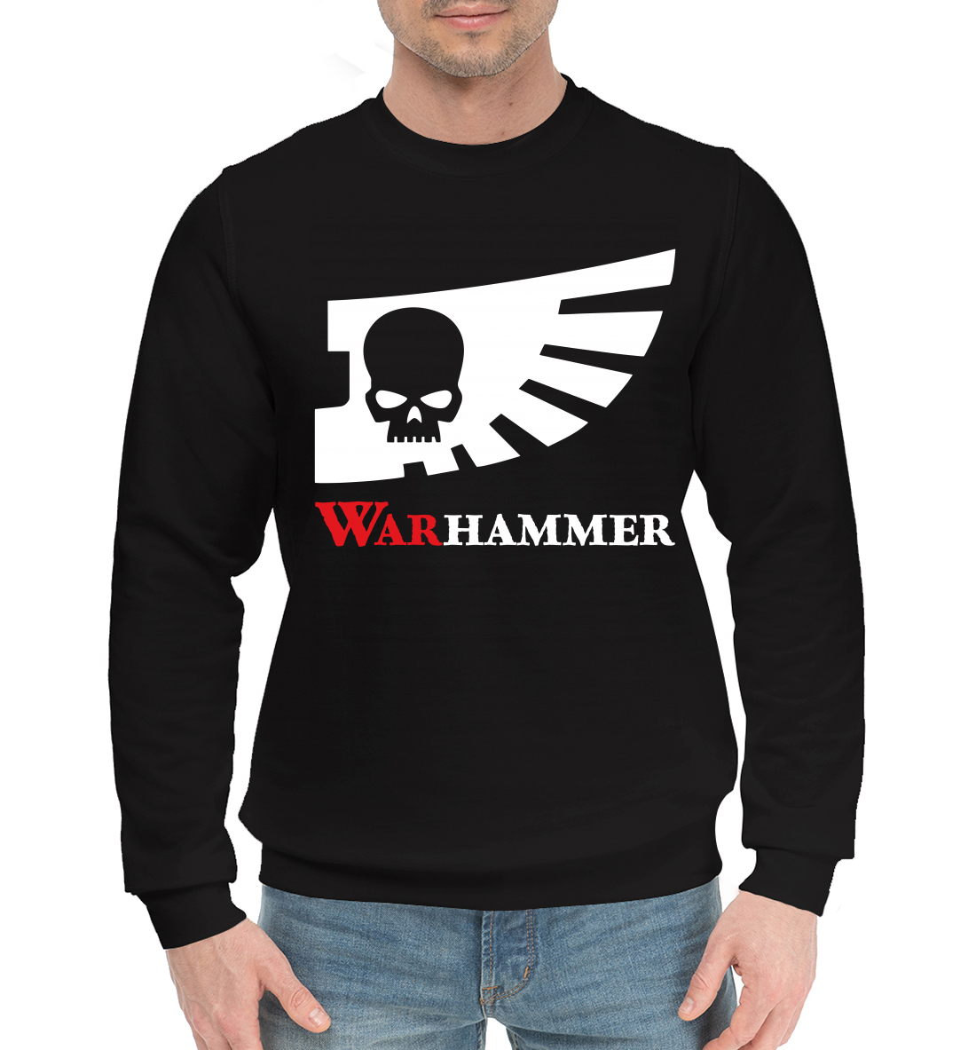 Мужской Хлопковый свитшот с принтом Warhammer, артикул WHR-789781-hsw-2mp