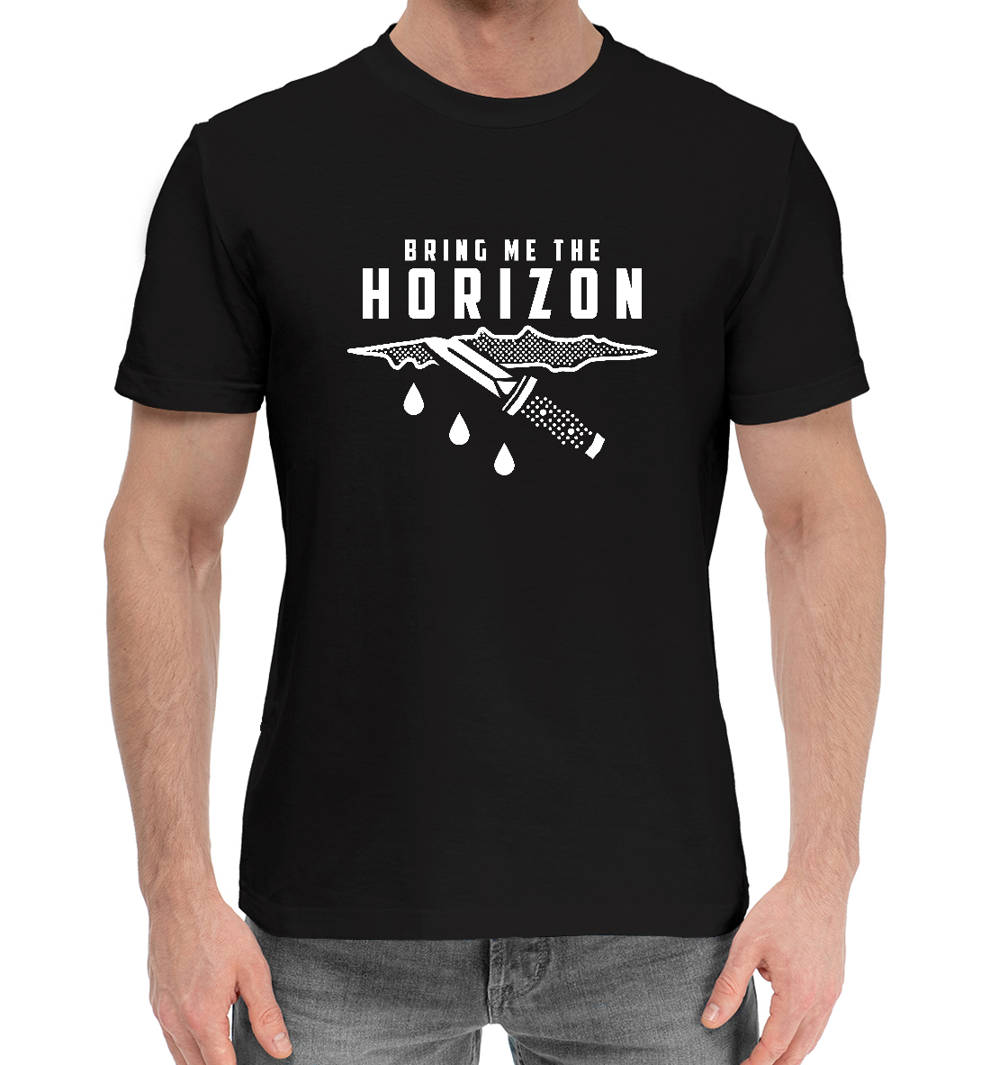 Мужская хлопковая футболка с принтом Bring Me The Horizon