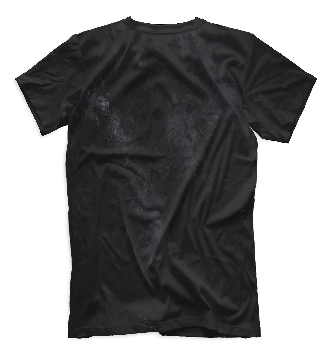 Мужская футболка с принтом Memento Mori чёрно-белый фон  - фото 2-спина
