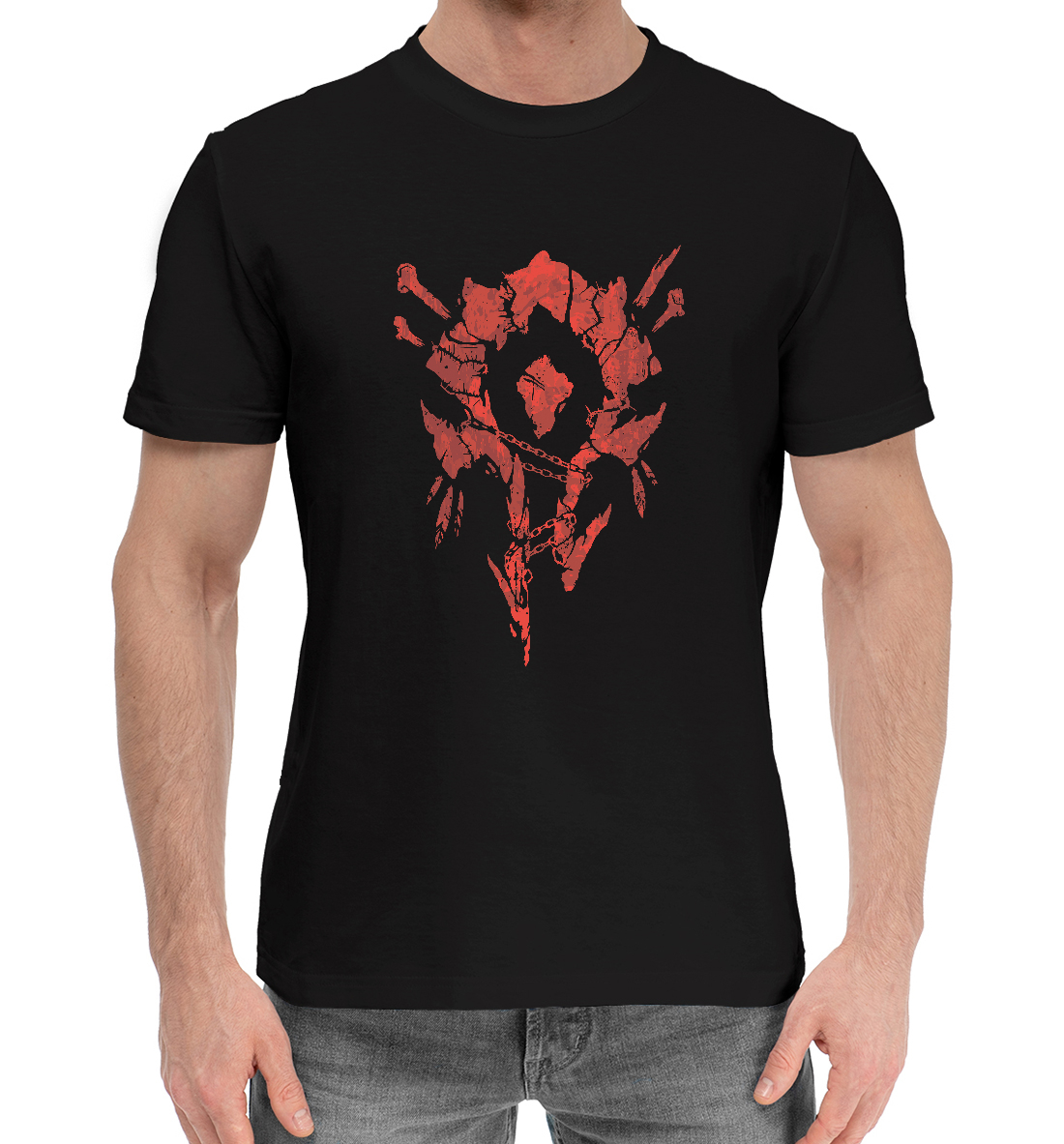 Мужская Хлопковая футболка с принтом World of Warcraft, артикул RPG-916430-hfu-2mp