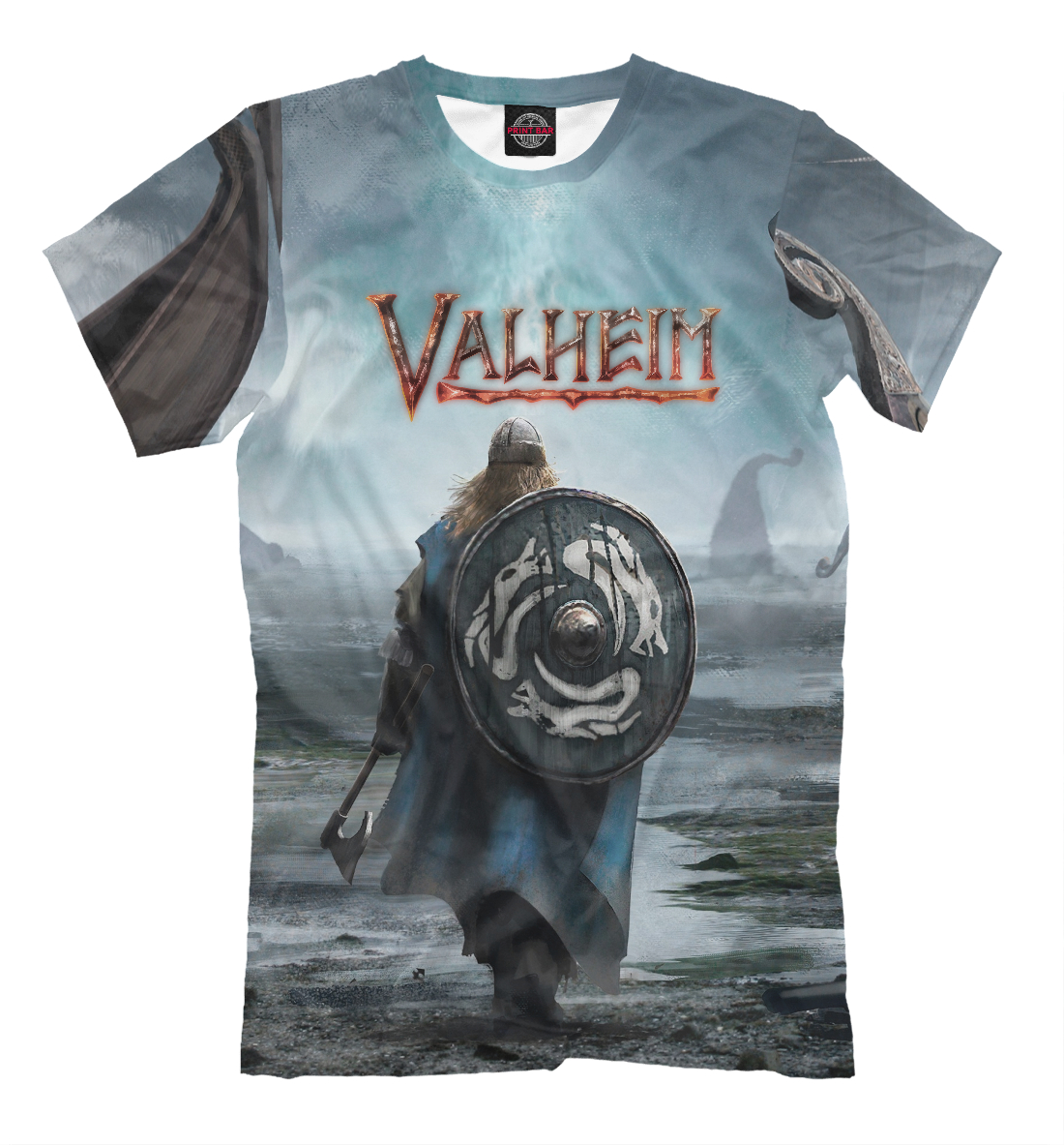 Мужская футболка с принтом Valheim Вальхейм