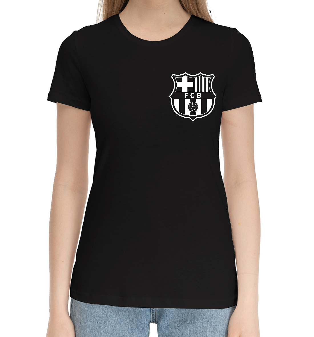 Женская Хлопковая футболка Barcelona, артикул BAR-704712-hfu-1mp
