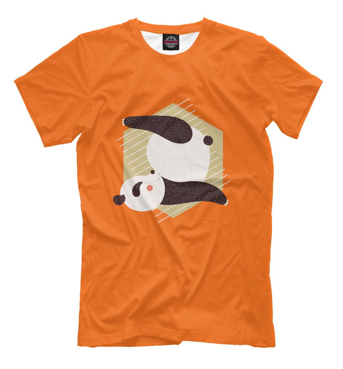 Мужская футболка с принтом Йога панда