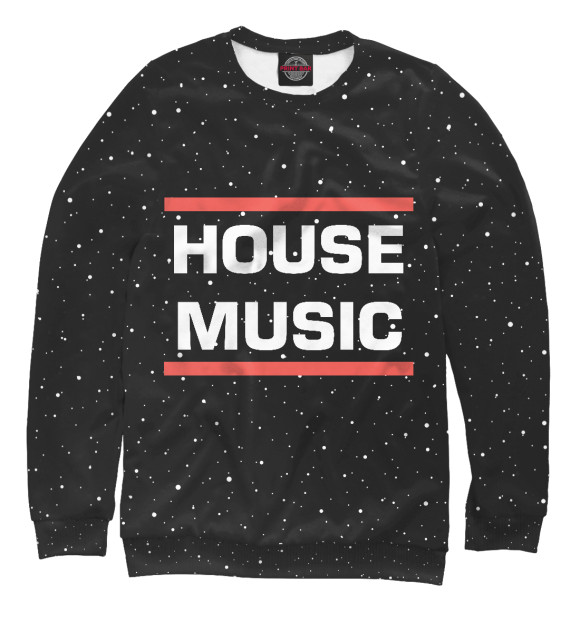 Женский свитшот с изображением House music цвета Белый